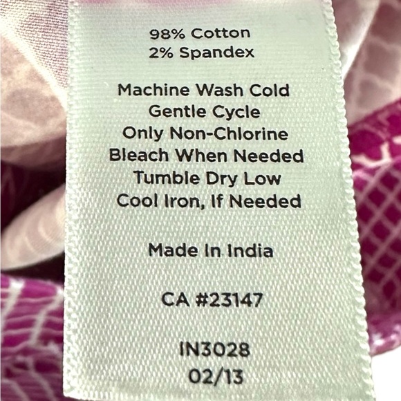 Talbots Pink & White Heritage Ankle Crop Cotton Pants Barbie-core 14P - Picture 7 of 7